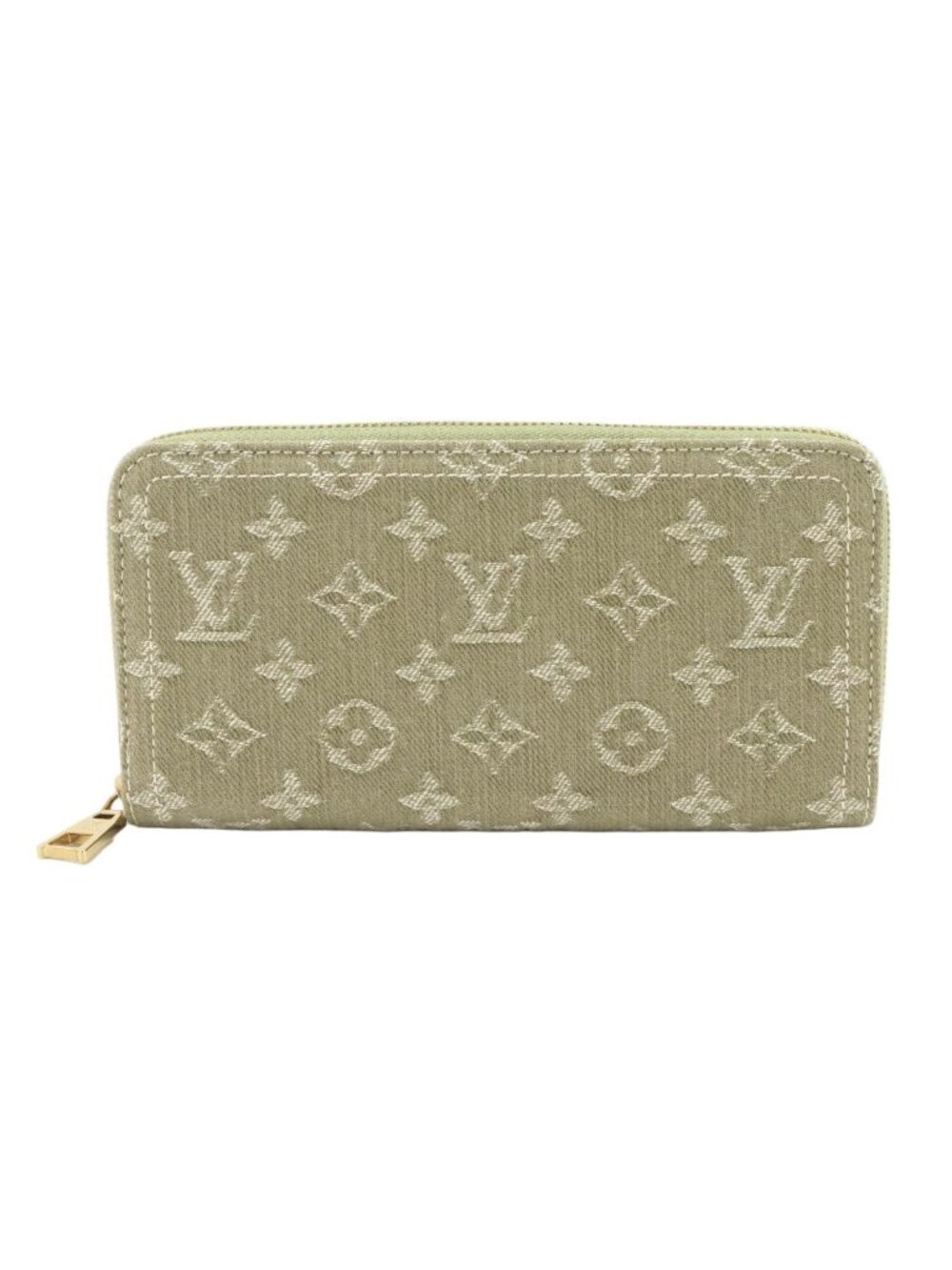 Louis Vuitton Monogram Denim Zippy Wallet Zip Around Khaki